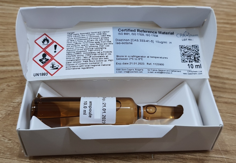 Dung dịch chuẩn Diazinon [CAS:333-41-5] 10ug/ml trong Iso-octane, CPAchem