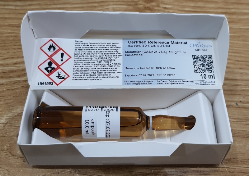 Dung dịch chuẩn Malathion [CAS:121-75-5] 10ug/ml trong Iso-octane, CPAchem