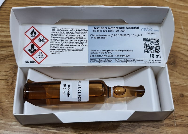Dung dịch chuẩn Chlorobenzene [CAS:108-90-7] 10 ug/ml trong Methanol, CPAchem