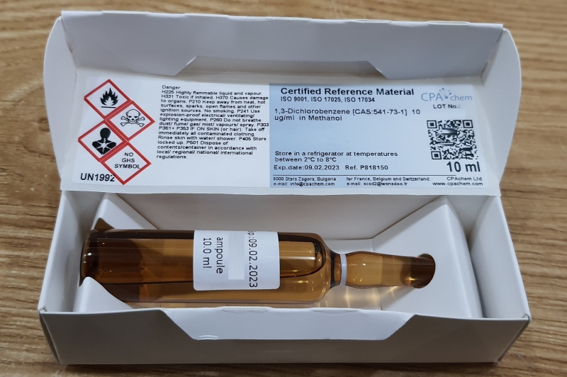 Dung dịch chuẩn 1,3-Dichlorobenzene [CAS:541-73-1] 10 ug/ml trong Methanol, CPAchem
