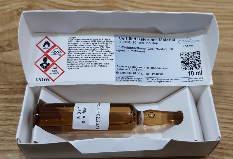 Dung dịch chuẩn 1,1-Dichloroethane [CAS:75-34-3] 10 ug/ml trong Methanol, CPAchem