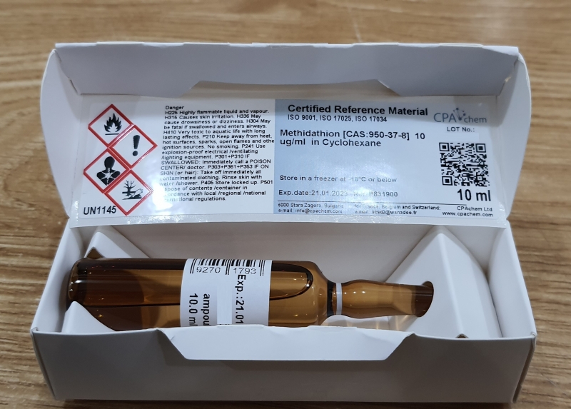 Dung dịch chuẩn Methidathion [CAS:950-37-8] 10 ug/ml trong Cyclohexane, CPAchem