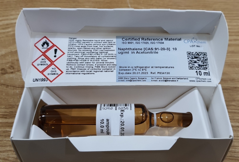 Dung dịch chuẩn Naphthalene [CAS:91-20-3] 10 ug/ml trong Acetonitrile, CPAchem