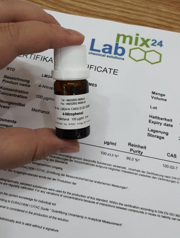Dung dịch chuẩn 4-Nitrophenol 100 µg/mL trong Methanol, Labmix24