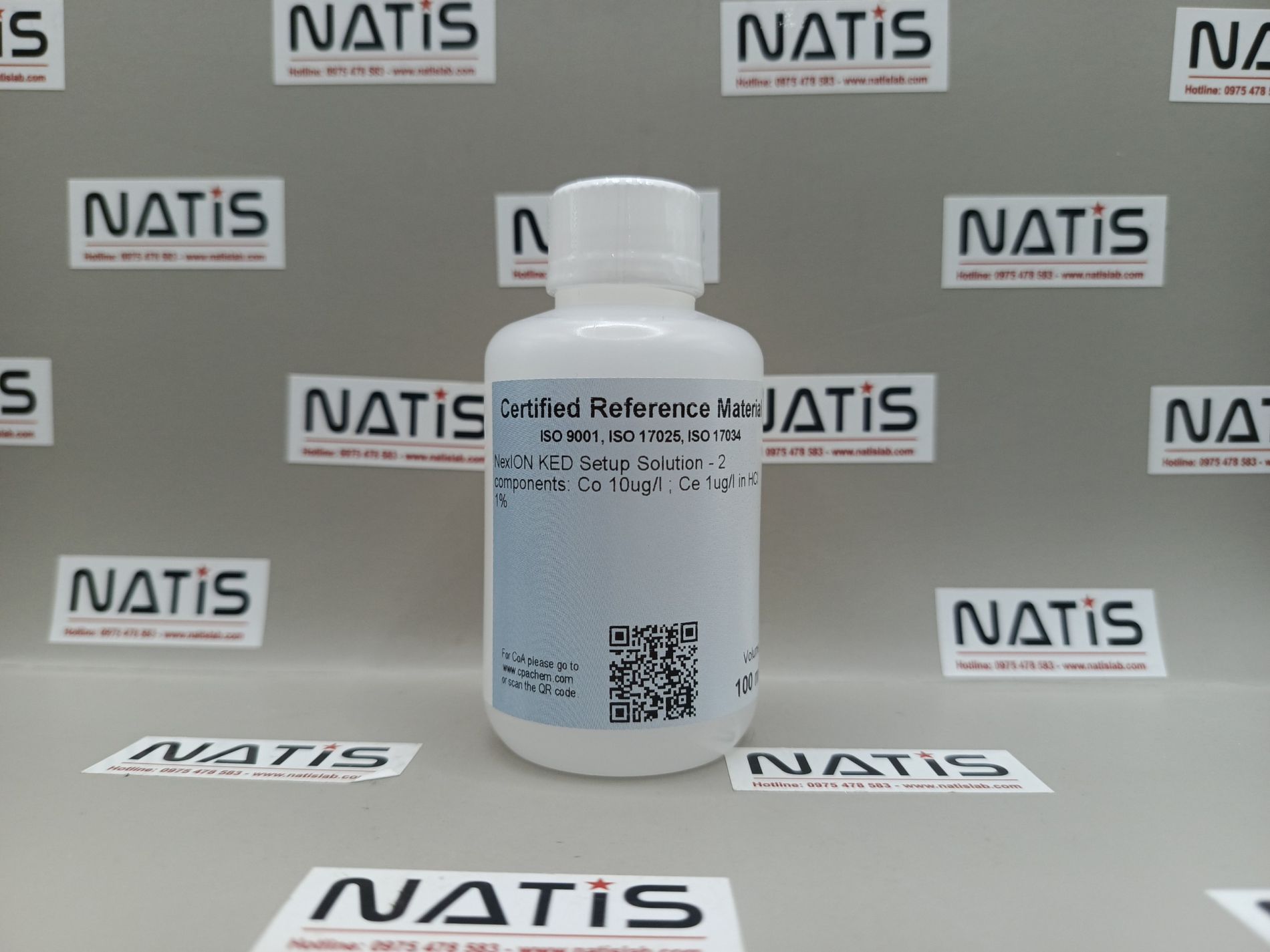Dung dịch chuẩn NexION KED Setup Solution - 2 components; Co 10ug/l ; Ce 1ug/l in HCl 1%, mã N8145052.L1, hãng CPAchem, Bungari