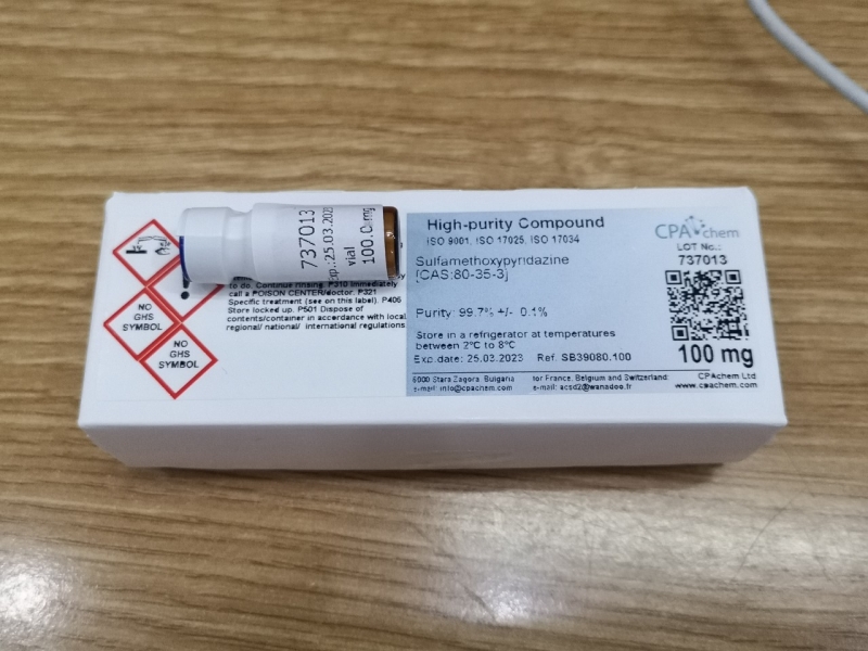 Chất chuẩn Sulfamethoxypyridazine [CAS:80-35-3], CPAchem