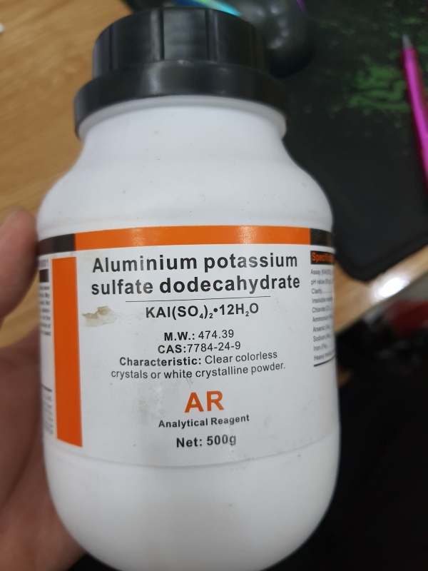 Aluminium potassium sulfate dodecahydrate, Trung Quốc