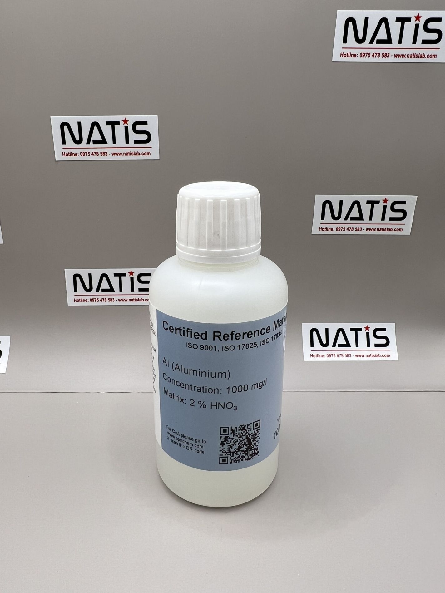 Dung dịch chuẩn Aluminium Al - 1 g/l trong HNO3 cho AAS, chai 100mL, CPAchem