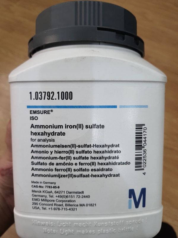 Ammonium iron(II) sulfate hexahydrate (Muối Morh), Merck