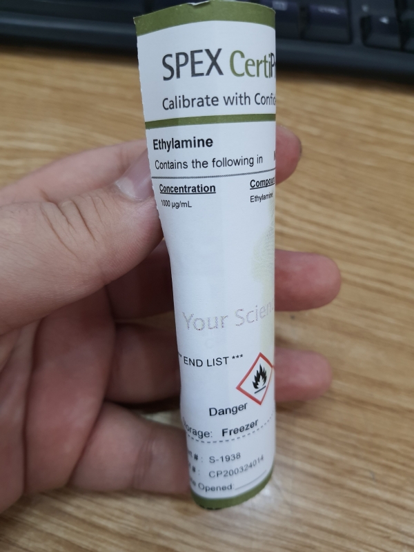 Dung dịch chuẩn Ethylamine 1000 µg/mL trong Methanol, SPEX