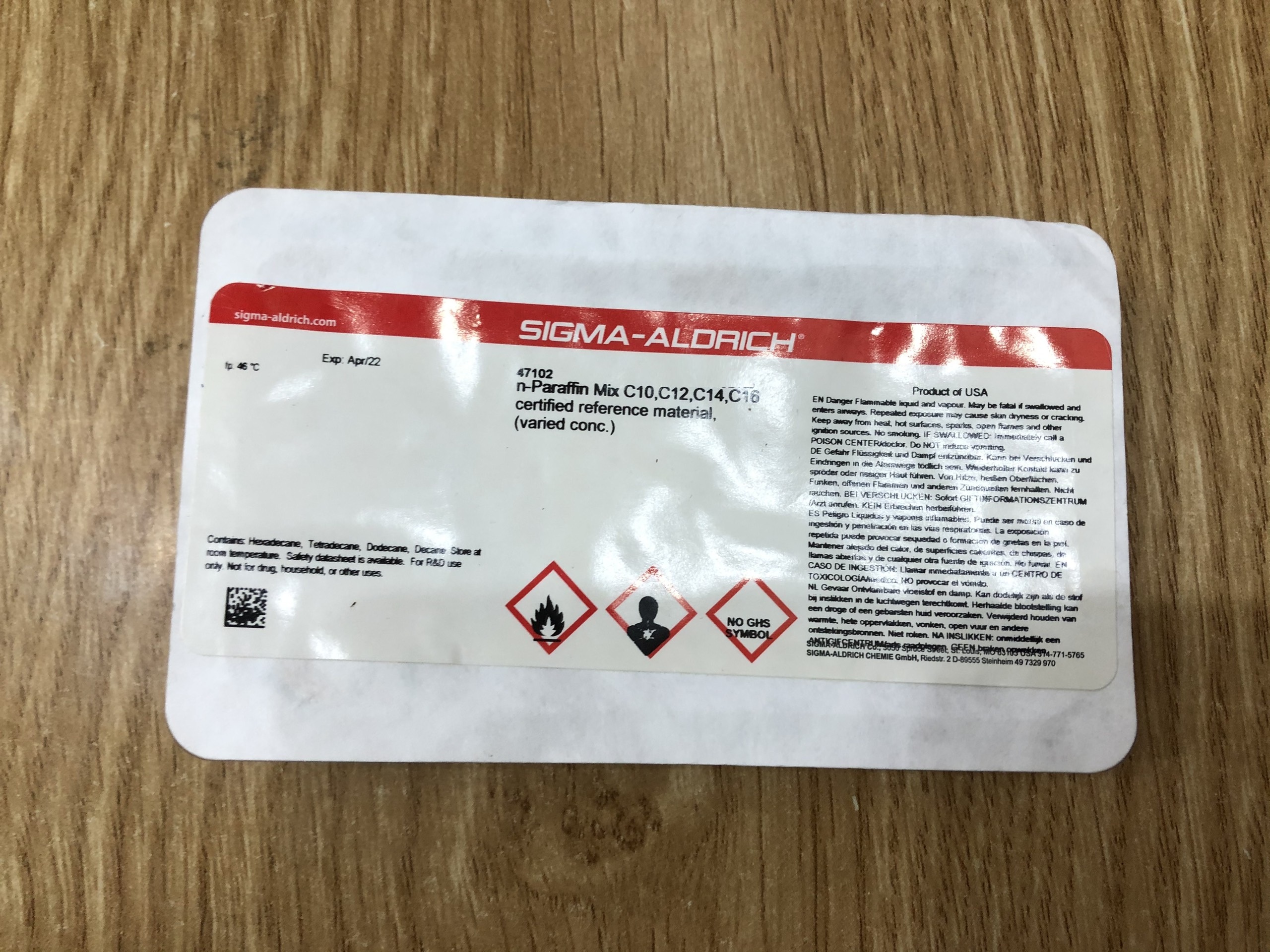 n-Paraffin Mix C10,C12,C14,C16, Sigma