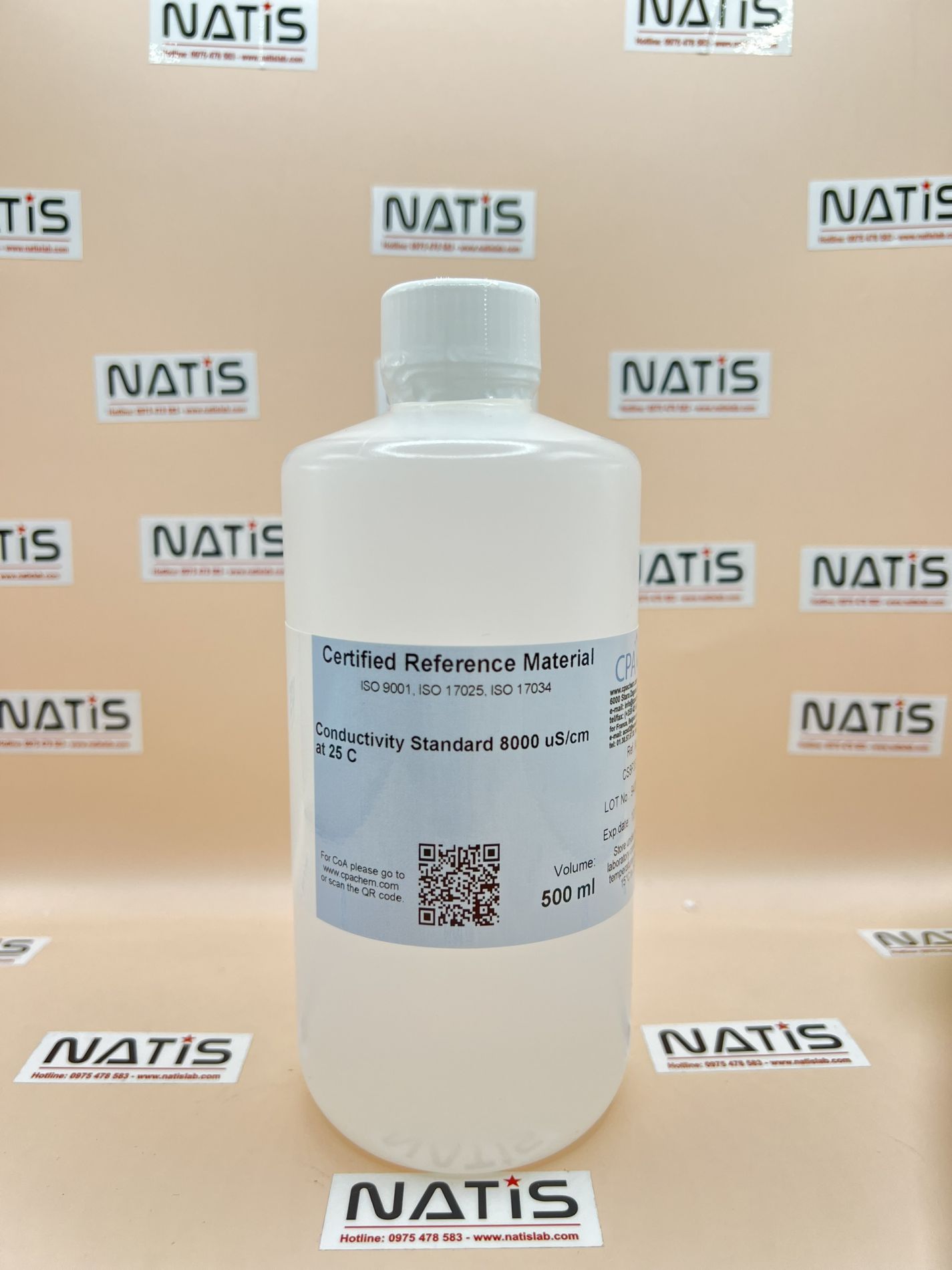 Dung dịch chuẩn Độ dẫn 8000uS/cm, chai 500mL, CPAchem