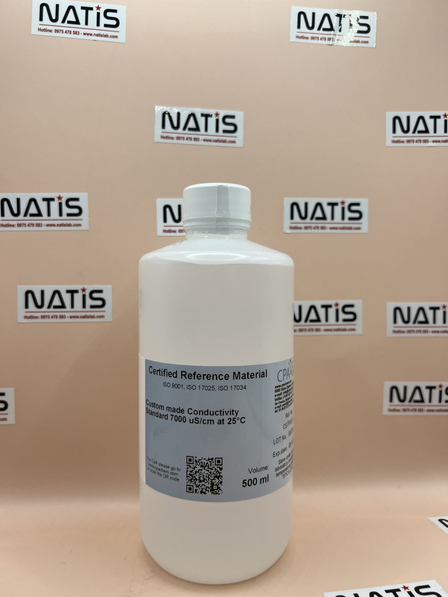 Dung dịch chuẩn Độ dẫn 7000uS/cm, chai 500mL, CPAchem