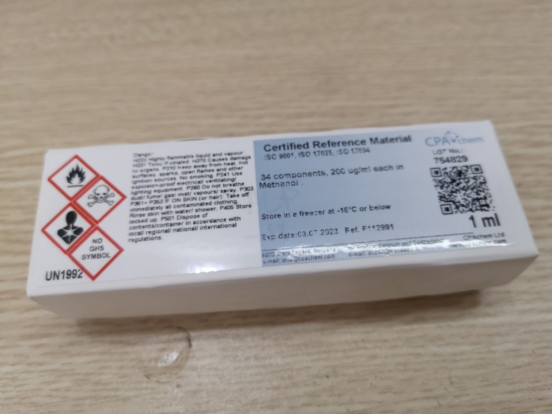 Dung dịch chuẩn 34 components, 200ug/ml each in Methanol, lọ 1mL, CPAchem