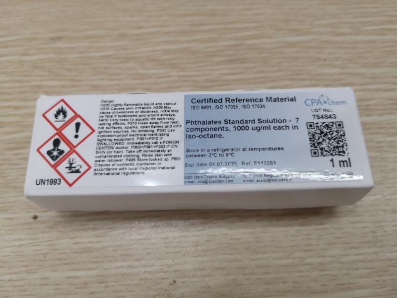 Dung dịch chuẩn Phthalates - 7 components 1000ug/ml each in Iso-octane, lọ 1mL, CPAchem