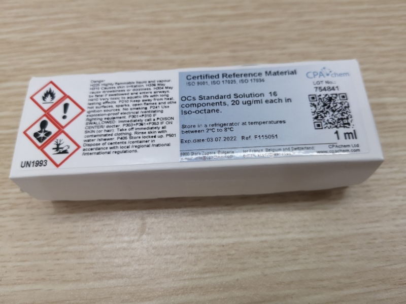 Dung dịch chuẩn OCs Standard Solution 16 components 20ug/ml each in Iso-octane, lọ 1mL, CPAchem