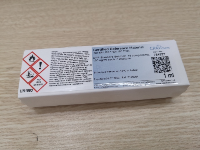 Dung dịch chuẩn OPP 19 components 100ug/ml each in Acetone, lọ 1mL, CPAchem