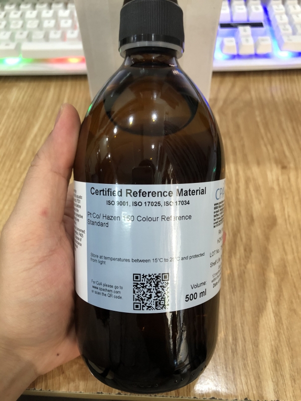Dung dịch chuẩn Độ màu 150 Pt-Co, chai 500mL, CPAchem