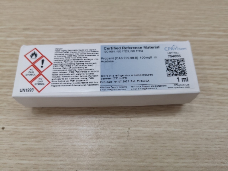 Dung dịch chuẩn Propanil [CAS:709-98-8]  100mg/l  in Acetone, lọ 1mL, CPAchem