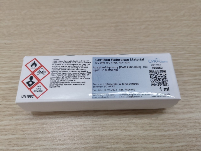 Dung dịch chuẩn Atrazine-2-hydroxy [CAS:2163-68-0]  100 ug/ml  in Methanol, lọ 1mL, CPAchem