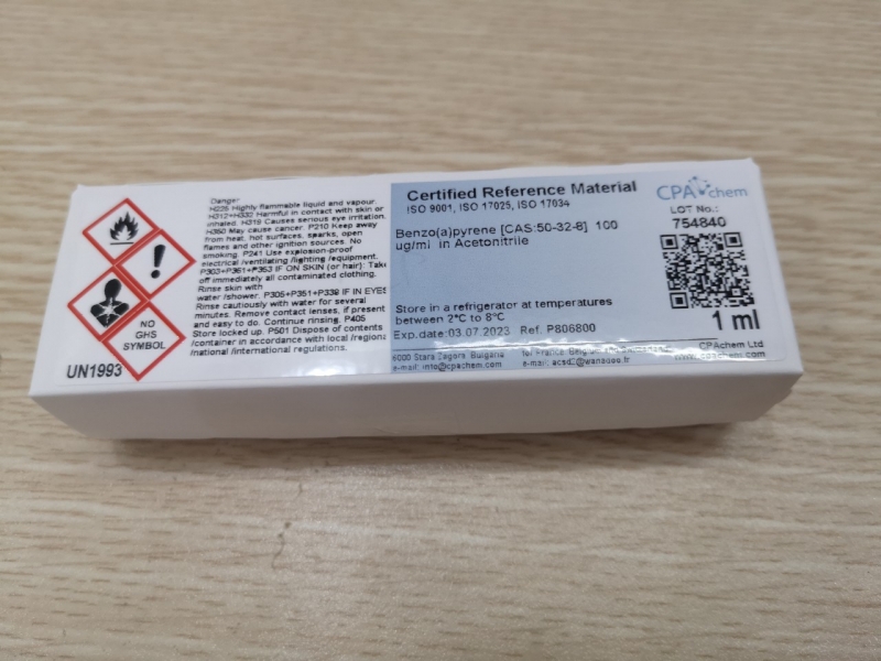Dung dịch chuẩn Benzo(a)pyrene [CAS:50-32-8] 100 ug/ml  in Acetonitrile, lọ 1mL, CPAchem