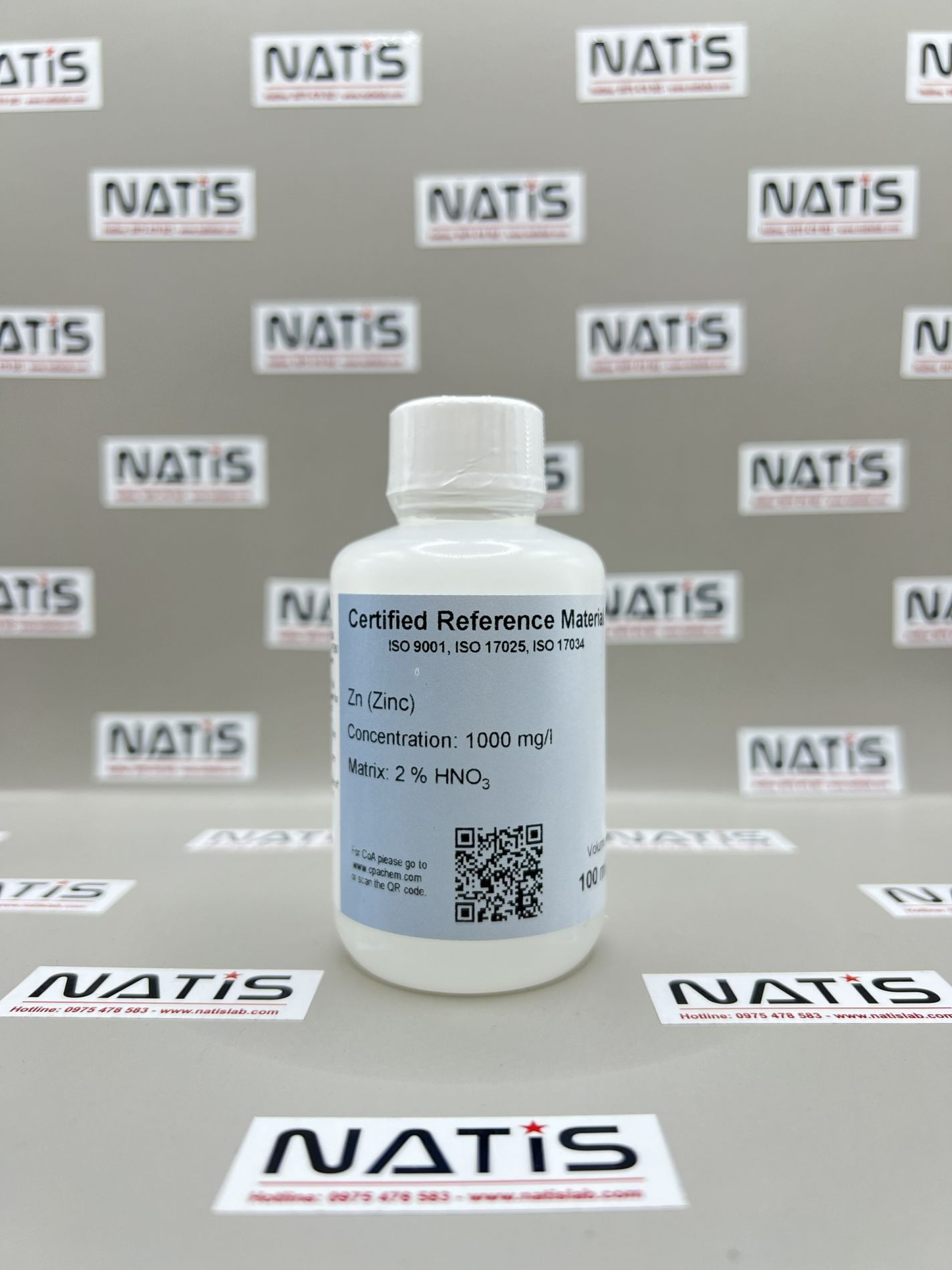 Dung dịch chuẩn Zinc Zn - 1 g/l cho AAS, chai 100mL, CPAchem