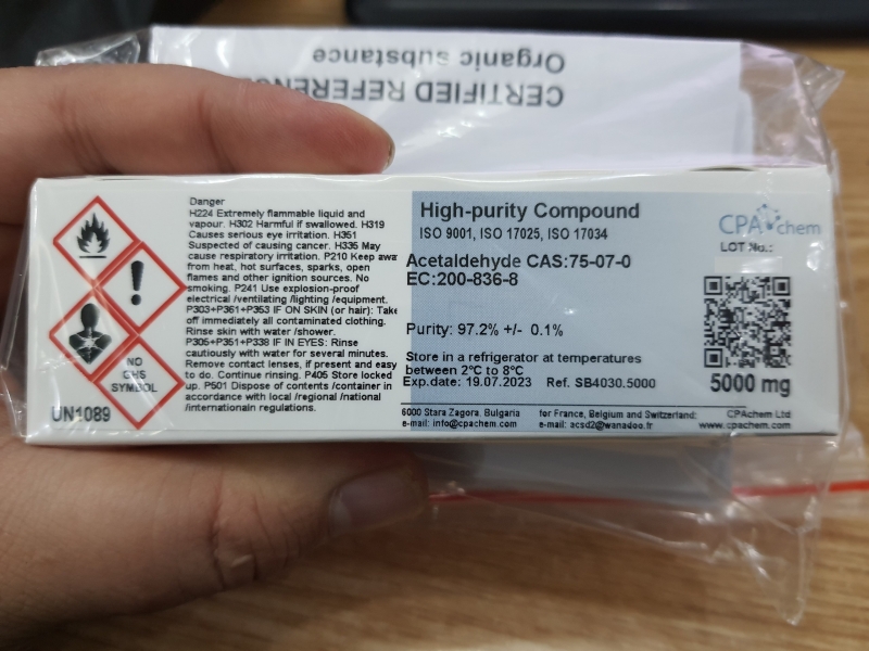 Chất chuẩn Acetaldehyde [CAS:75-07-0],CPAchem