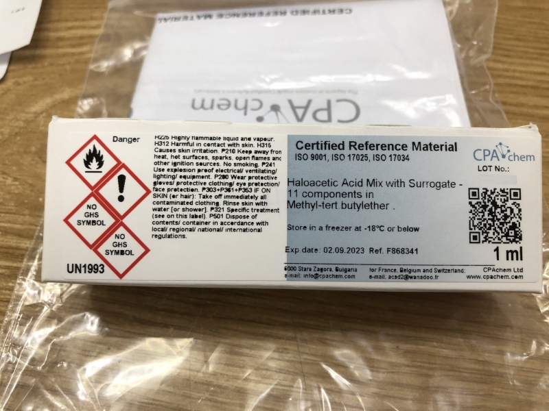 Dung dịch chuẩn Haloacetic Acid với Surrogate  mix 11 thành phần, ống 1mL, CPAchem