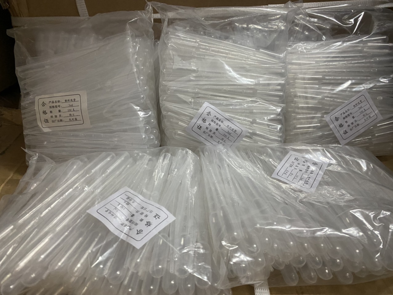 Pipet pasteur nhựa 3mL, túi 100 cái, TQ