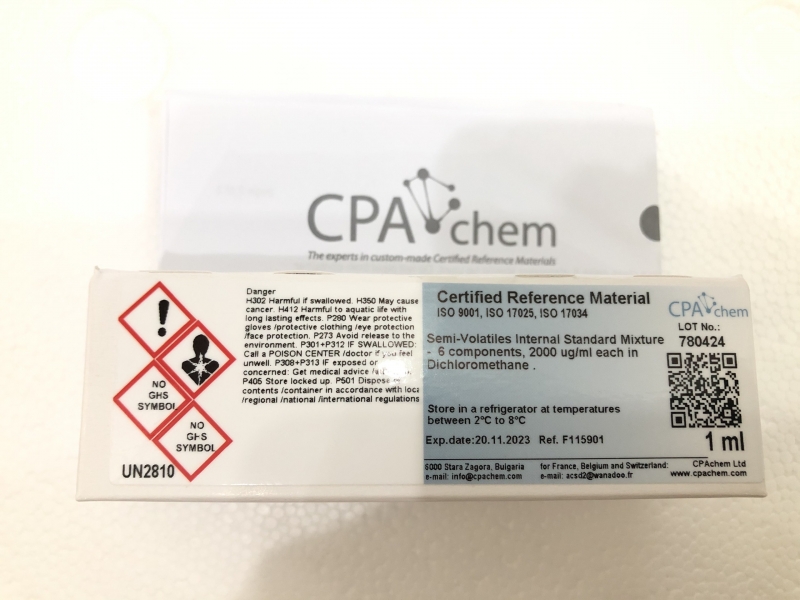 Dung dịch nội chuẩn Semi-Volatiles 6 thành phần nồng độ 2000ug/mL, CPAchem