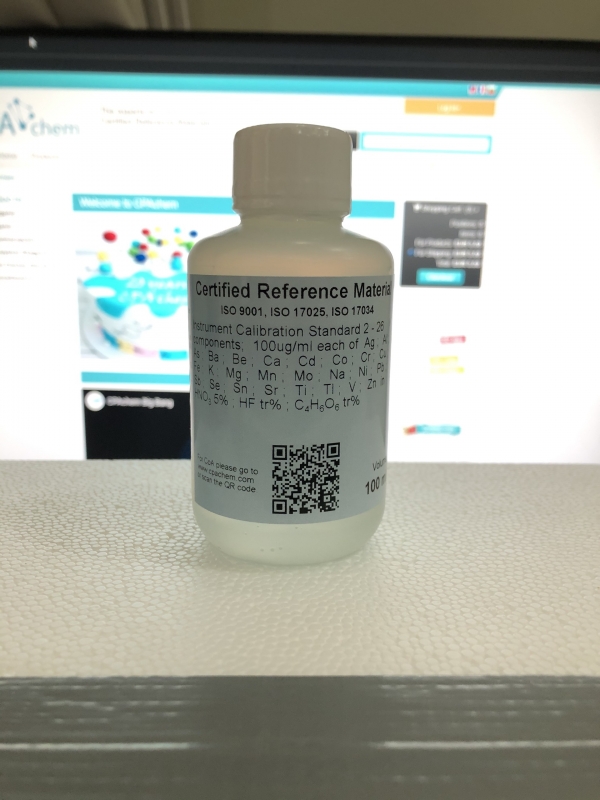 Dung dịch chuẩn mix 26 thành phần kim loại nồng độ 100ug/mL - Instrument Calibration Standard 2, chai 100mL, CPAchem