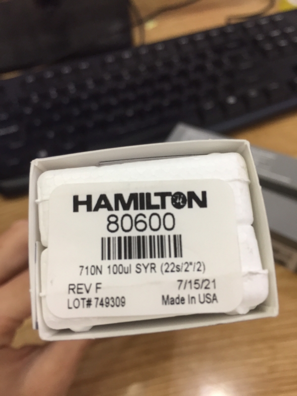 Dụng cụ hút mẫu, bơm mẫu Syringe 710N 100ul , mã 80600, Hãng Hamilton, USA