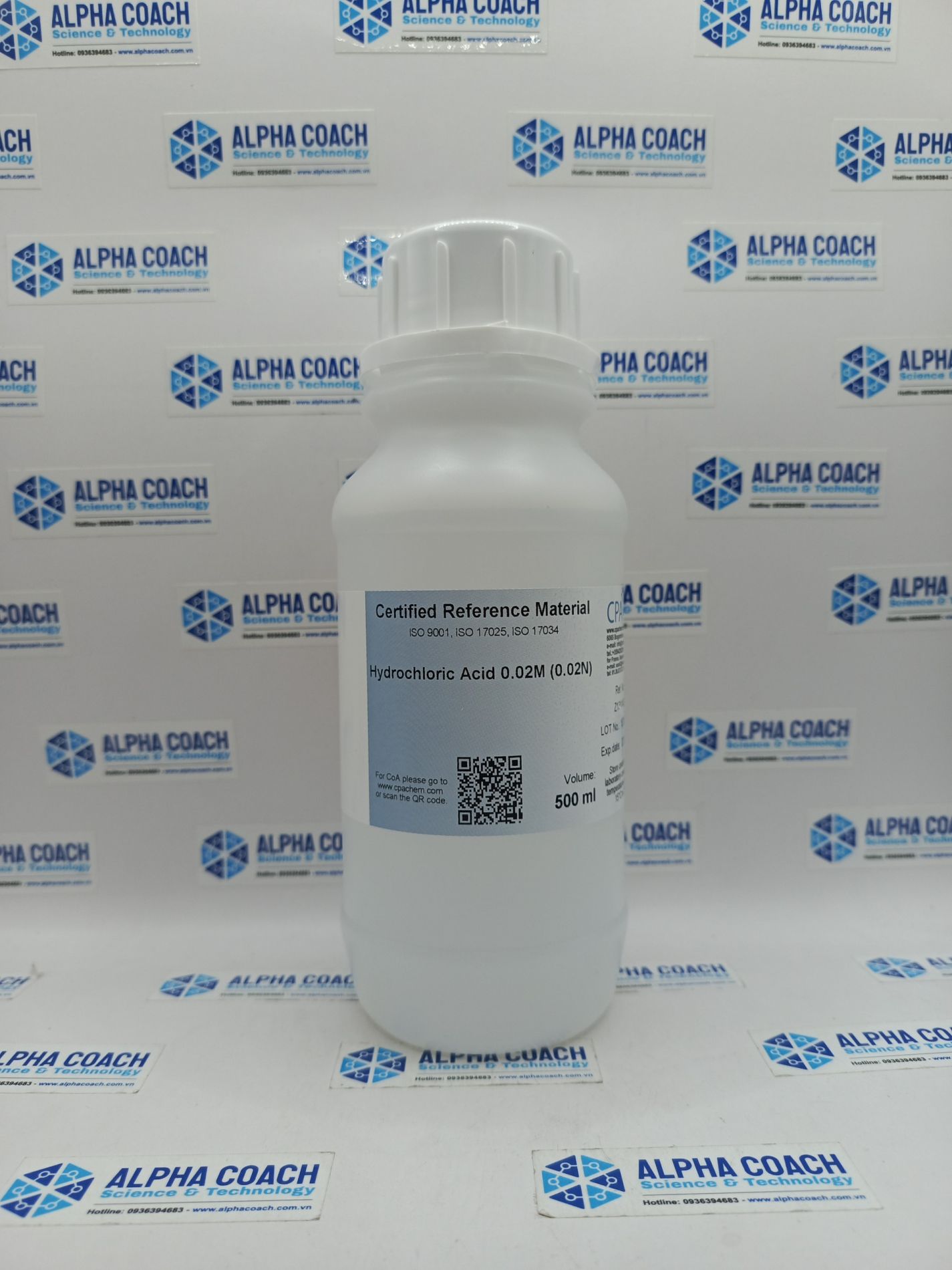 Dung dịch chuẩn Hydrochloric Acid 0.02M (0.02N), mã Z13414031, hãng CPAchem - Bungari