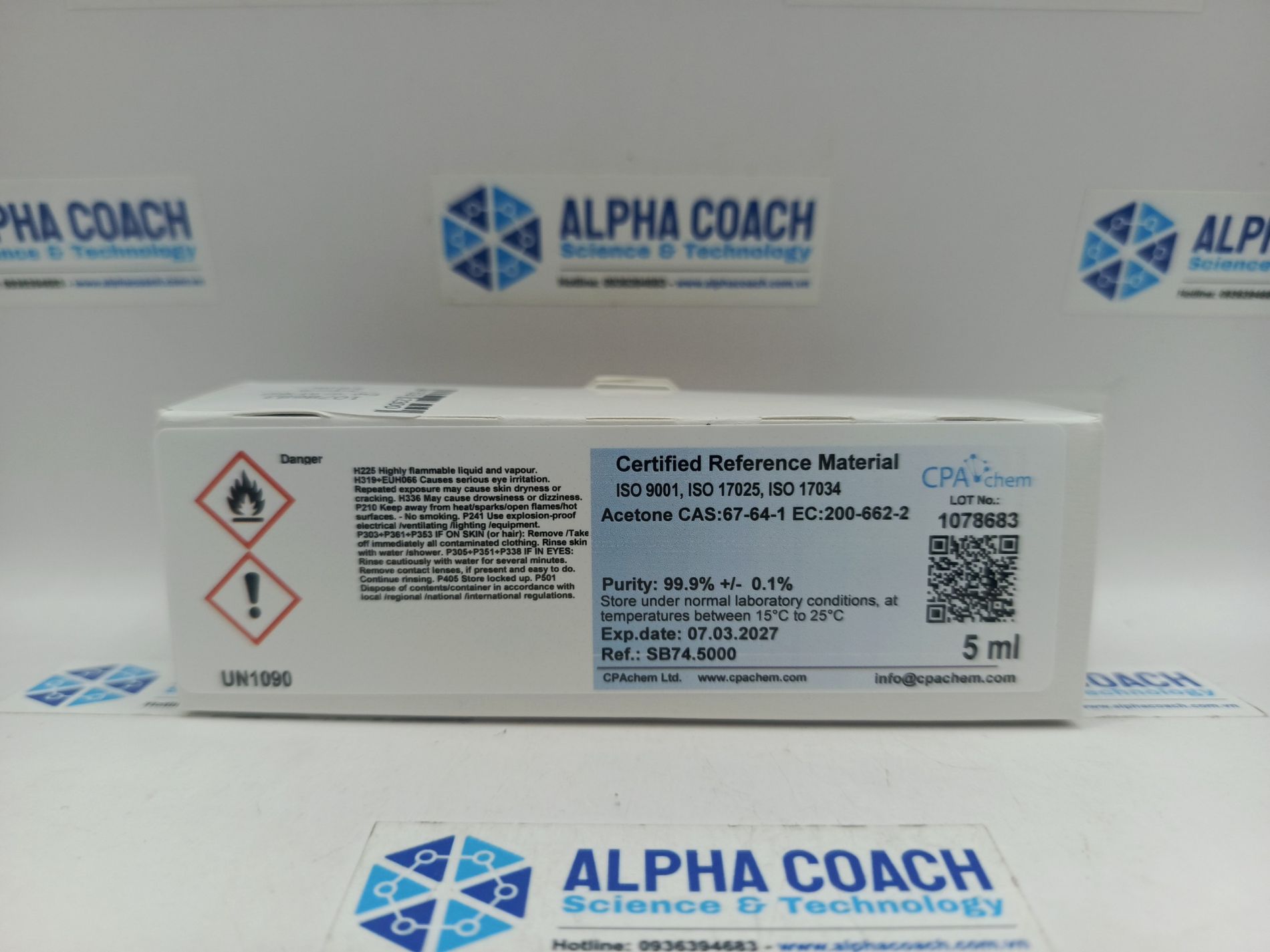 Chất chuẩn Acetone [CAS:67-64-1], mã SB74.5000, hãng CPAchem - Bungari