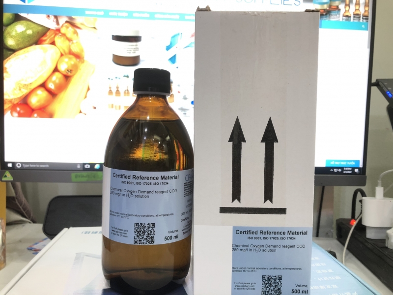 Dung dịch chuẩn COD 250mg/L, chai 500ml, hãng CPAchem, Bungari