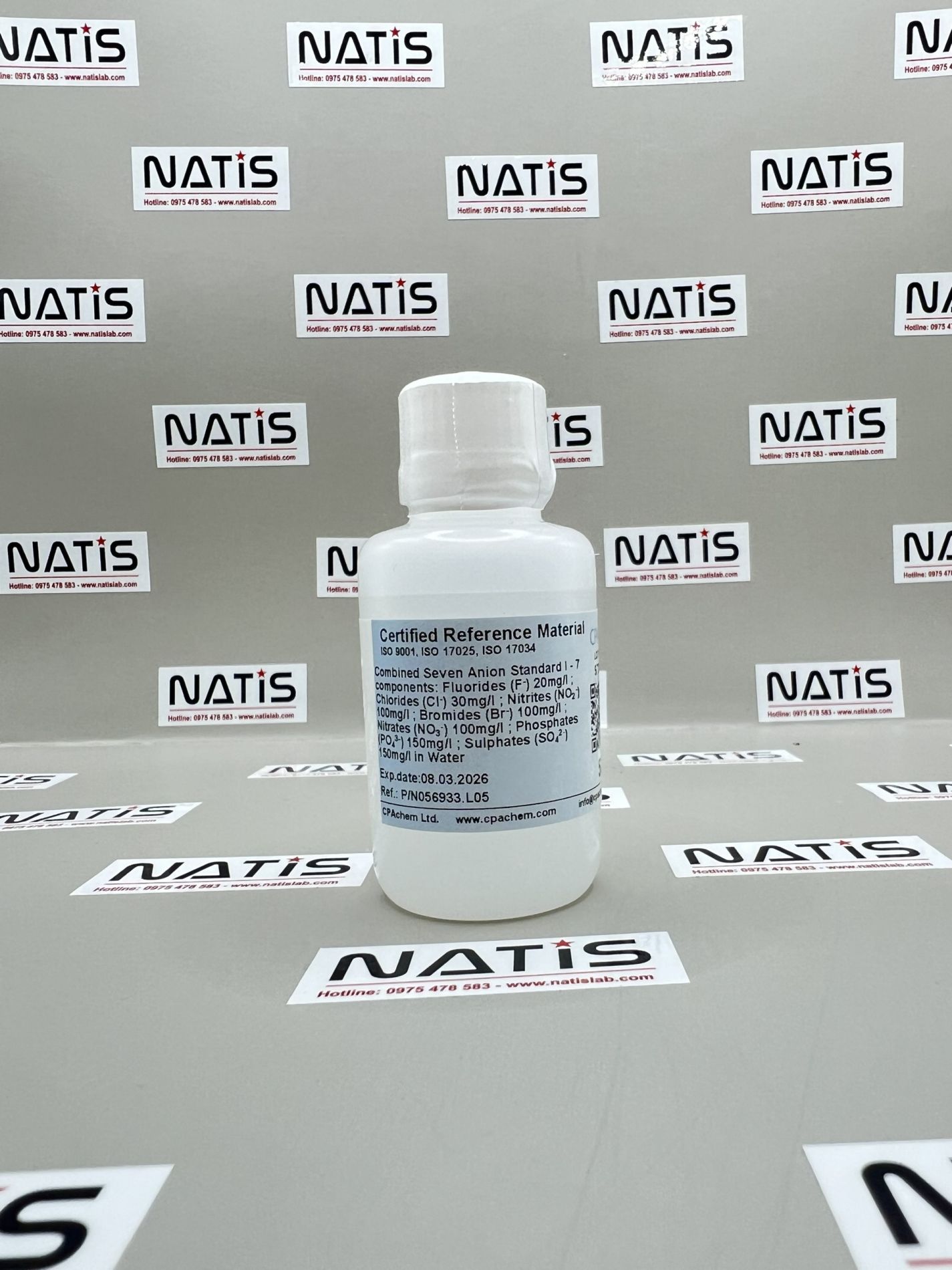 Dung dịch chuẩn hỗn hợp 7 Anion - Combined Seven Anion Standard I - 7 components, mã P/N056933.L05, hãng CPAchem, Bungari