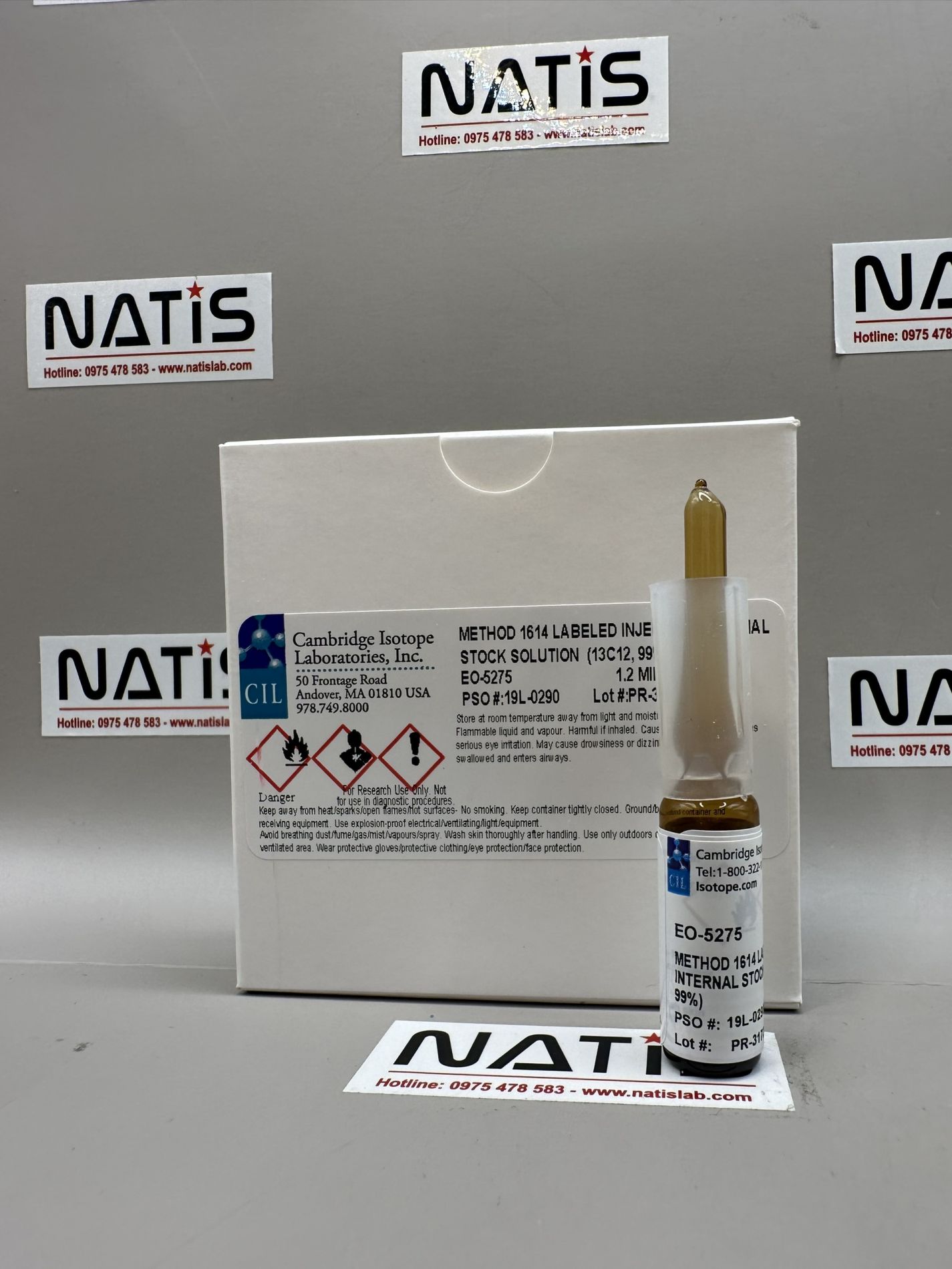 METHOD 1614 LABELED INJECTION INTERNAL STOCK SOLUTION (13C12, 99%), mã EO-5275, lọ 1.2mL, hãng CIL, Mỹ