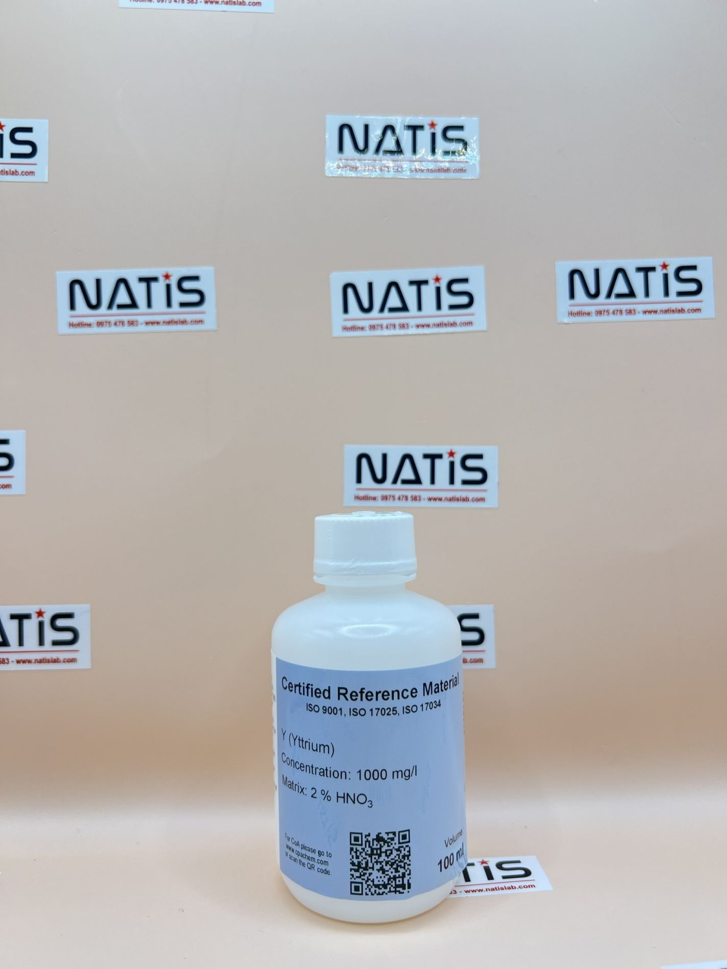 Dung dịch chuẩn Yttrium Y - 1000 mg/l in diluted HNO3 cho ICP, mã C067.2NP.L1, hãng CPAchem, Bungari
