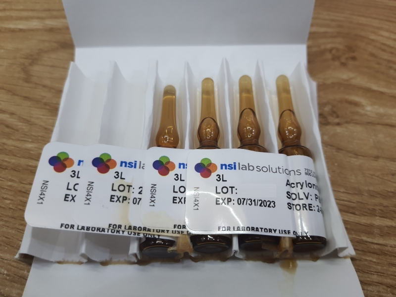 Dung dịch chuẩn Acrylonitrile  CAS# 107-13-1 nồng độ 2000 ug/mL in Methanol, hãng NSI, Mỹ