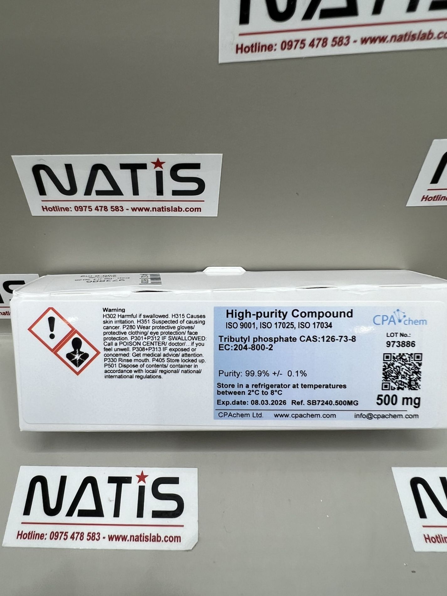 Chất chuẩn Tributyl phosphate CAS:126-73-8 EC:204-800-2, hãng CPAchem, Bungari