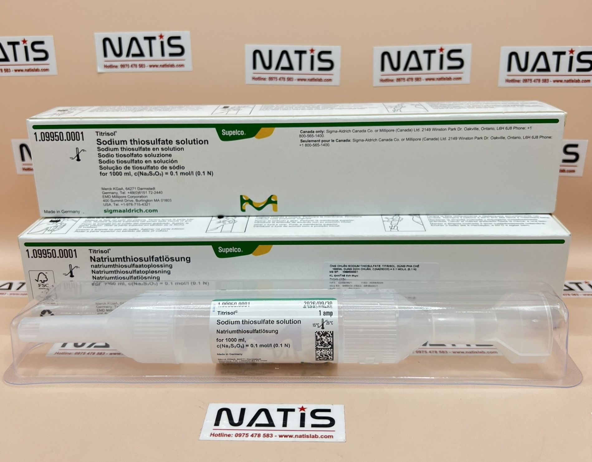 Ống chuẩn Na2S2O3 0.1N, hãng Merck