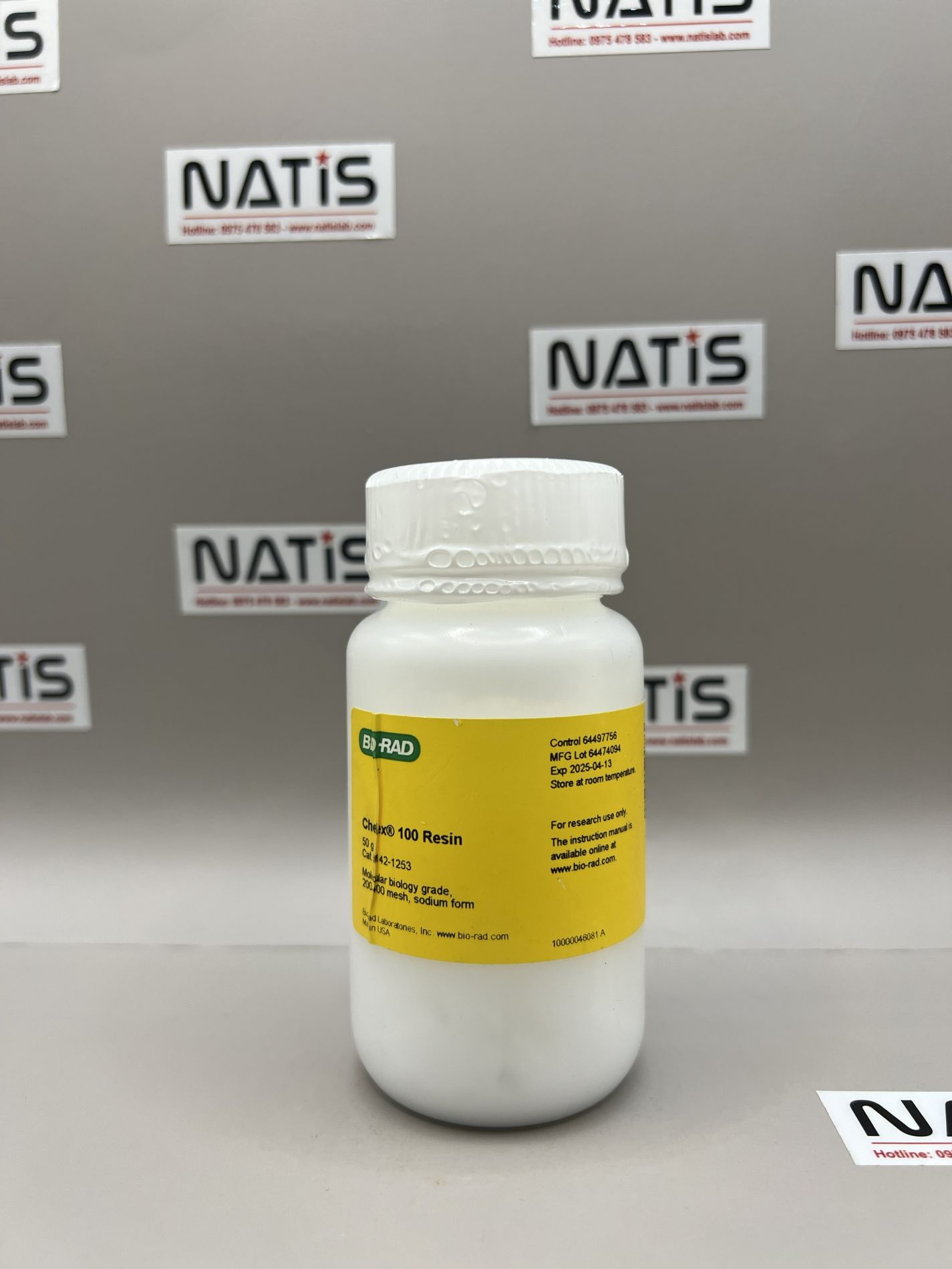 Chelex 100 Chelating Resin, molecular biology grade, 200–400 mesh, sodium form, 50 g #142-1253, hãng Bio-rad