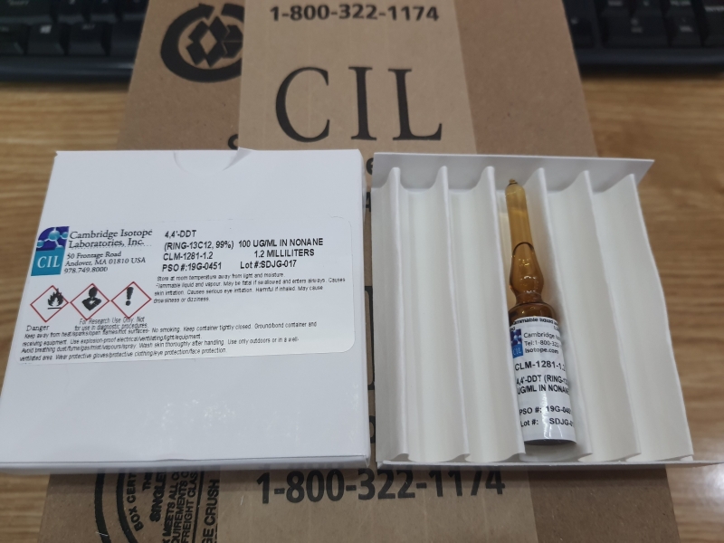 Dung dịch chuẩn 4,4 -DDT (RING-13C12, 99%) 100 UG/ML IN NONANE, hãng CIL - Mỹ
