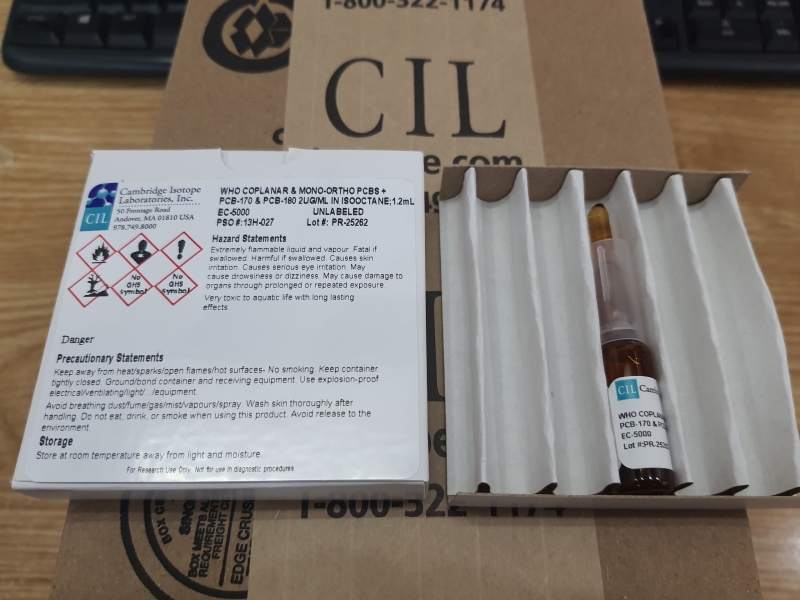 Dung dịch chuẩn WHO COPLANAR & MONO-ORTHO PCB + PCB-170 & PCB-180 UNLABELED 2 UG/ML IN ISOOCTANE, hãng CIL - Mỹ