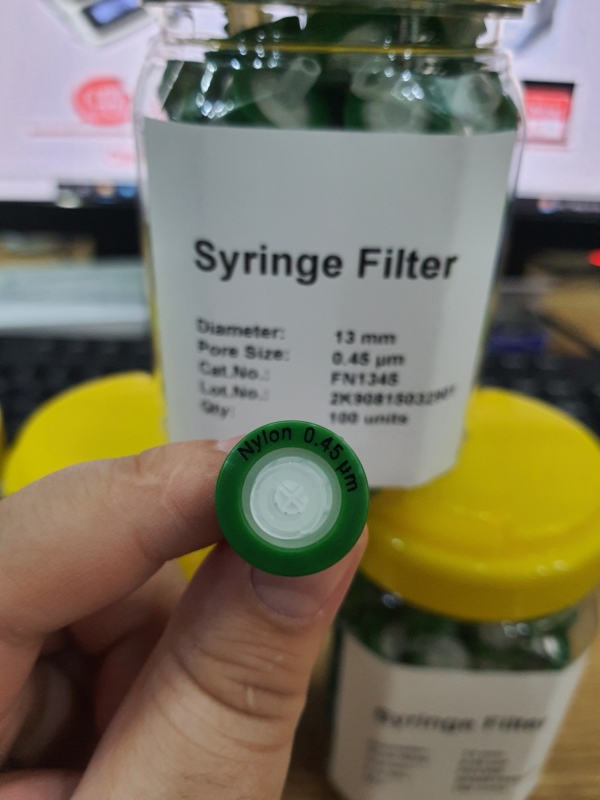 Đầu  lọc ĐK 13mm Nylon Syringe Filter 0.45um, Green, 100pcs/pk, TQ