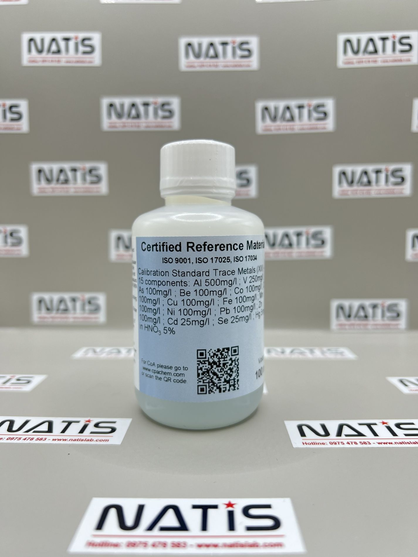 Dung dịch chuẩn Mix kim loại 15 thành phần - Calibration Standard Trace Metals (XIII) - 15 components, mã 109480.L1, hãng CPAchem, Bungari