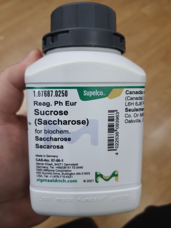 Sucrose (saccharose), lọ 250g, hãng Merck