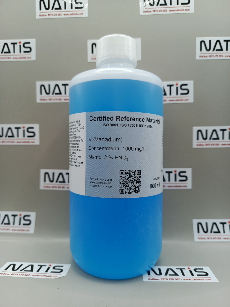 Dung dịch chuẩn AAS - Vanadium V- 1 g/L, chai 500mL, hãng CPAchem, Bungari
