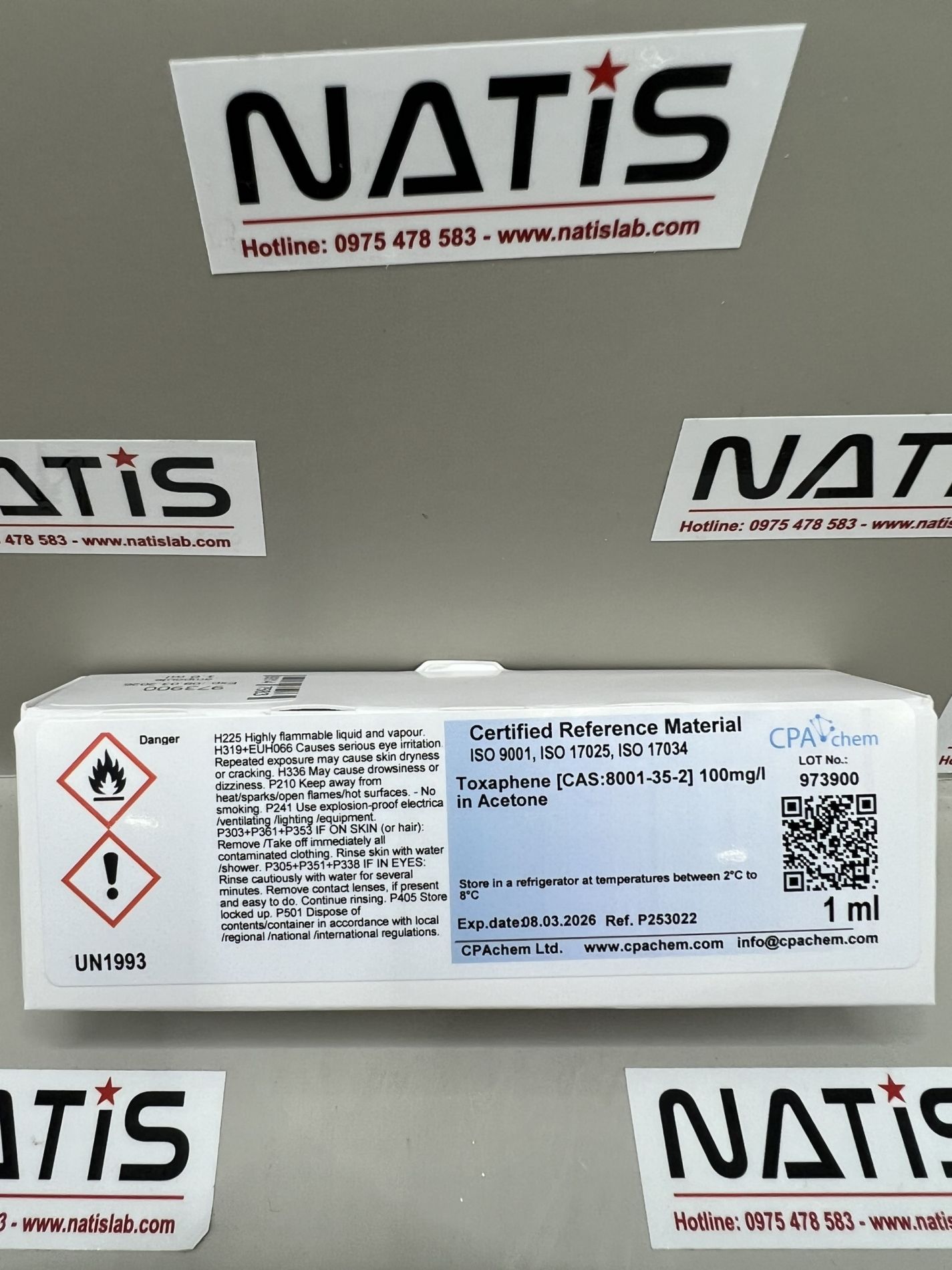 Dung dịch chuẩn Toxaphene [CAS:8001-35-2] 100mg/l in Acetone, hãng CPAchem, Bungari
