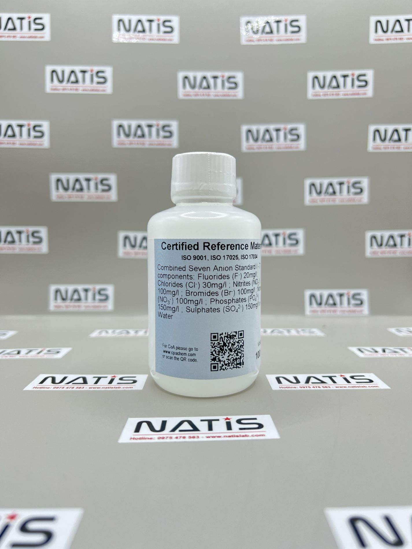 Dung dịch chuẩn hỗn hợp 7 Anion - Combined Seven Anion Standard I - 7 components, mã P/N056933.L1, hãng CPAchem, Bungari